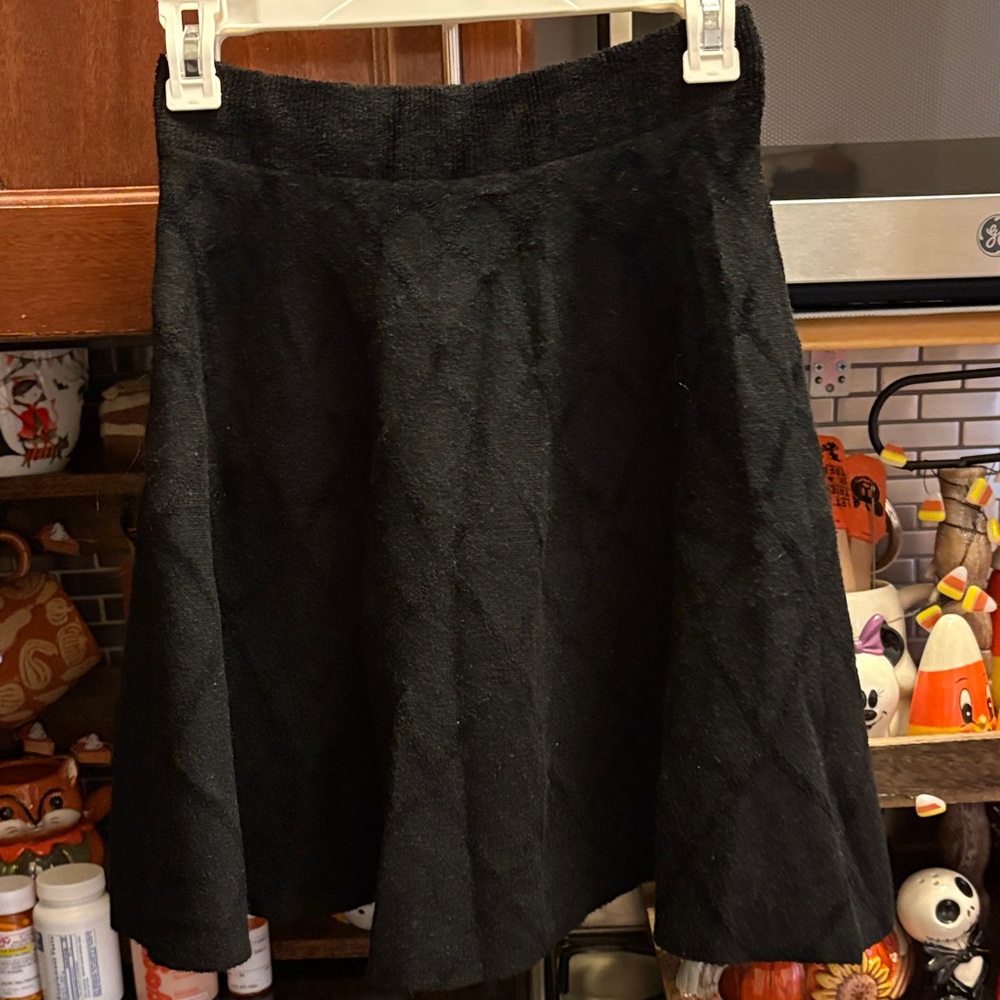 Black knit skater skirt